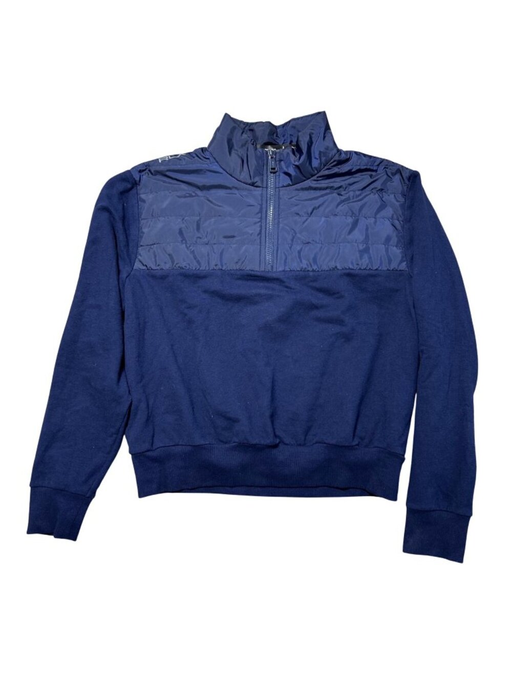 RLX Ralph Lauren Navy Blue Womens Sz S Quilted Half-Zip Pullover Sweatshirt